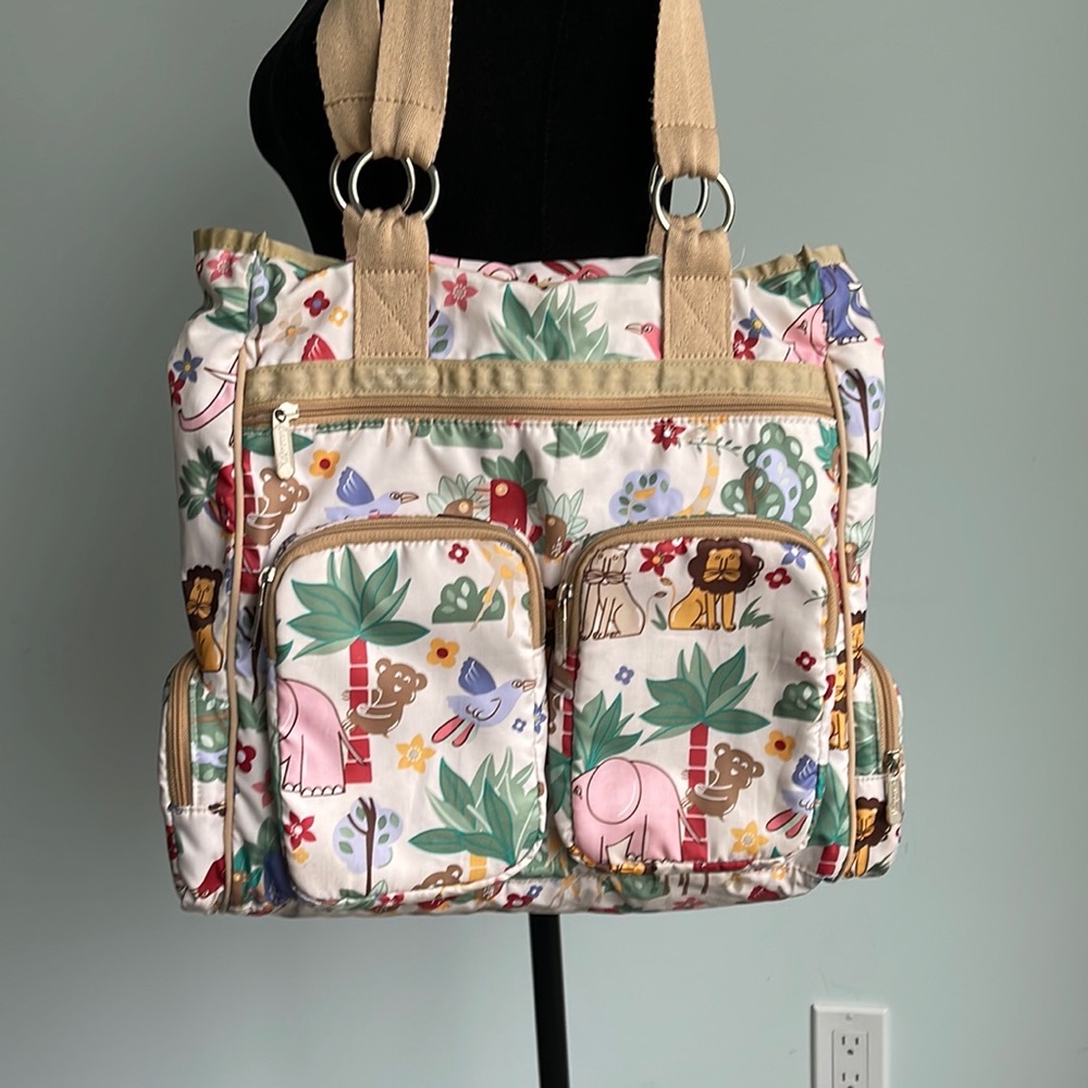 LeSportsac animal print baby bag